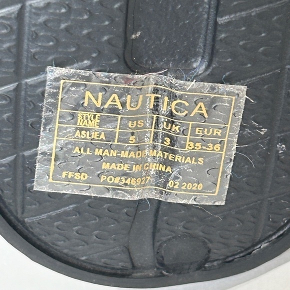 Nautica Flip Flops Asliea Unisex Slide Neon Green/Black Zip Pocket Size-5 NWOT - Picture 7 of 7